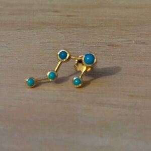 Logan Hollowell Single 14K Turquoise Constellation Single Stud Earring